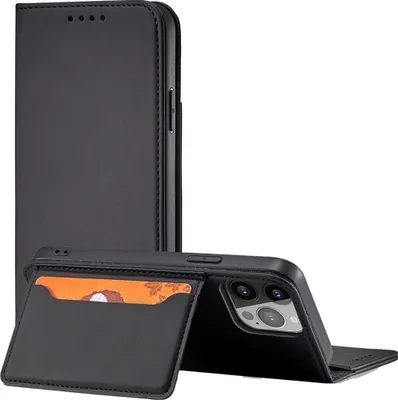 Produktbild von Magnet Kartenetui iPhone 13 Pro Hülle Kartenetui Stand Schwarz