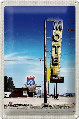 Produktbild von Blechschild Reise 20x30cm Amerika USA Route 66 Motel Wüste