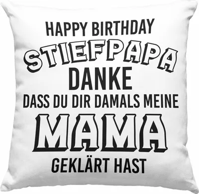 Produktbild von Trendation - Stiefpapa Deko-Kissen mit Füllung 40x40 Spruch Geschenk Lustige Sprüche Stiefvater Geschenk Geburtstag Geburtstagsgeschenk (Rosa)