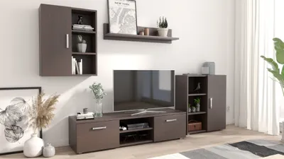 Zdjęcie produktu dla Per La Vita Meblościanka Ikar wenge, Meble do salonu, pokoju, Zestaw mebli, Nowoczesne meble, RTV, szafka, półka