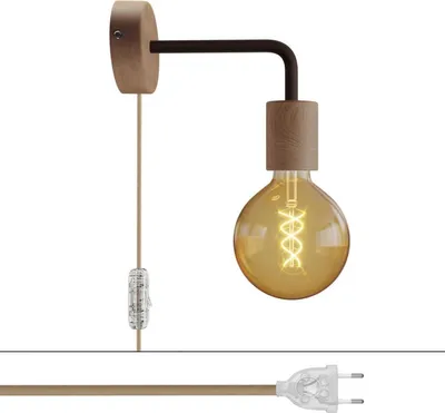 Image de Lampe Spostaluce en bois avec extension courbée
