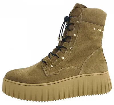 Image de Chaussures de ville pour femme Nero Giardini, bottines à lacets, couleur marron, style décontracté