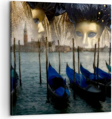 Produktbild von Bild auf Leinwand - Leinwandbild - Gondel Wasser Kanal - 60x60cm - Wand Bild - Wanddeko - Wandbilder - Leinwanddruck - Bilder - Kunstdruck - Wanddekoration - Leinwand bilder - Wandkunst - AC60x60-0250