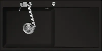 Produktbild von Flächenbündige Spüle MERA 100 SL F Schiefer Becken links mit Excenterbedienung