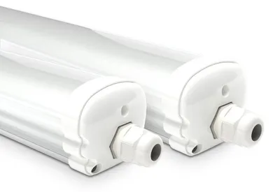 Image de HOFTRONIC - Set de 2 lampes fluorescentes LED 150 cm 48W 5760 lm IP65 4000K Blanc neutre Raccordables