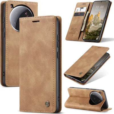 Obrázek produktu pro Pouzdro pro Xiaomi 15 Ultra, RetroPolyuretanKožené Pouzdro s Funkcí Stojánku hnědá