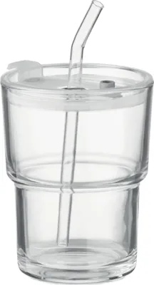 Obrázek produktu pro MidOcean - Hrnek na pití "Sip", brčko, sklo, 400ml MO281 (jedna velikost) (transparentní)