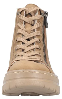 Produktbild von Rieker Damen Schnürboot Ziernähte Stiefelette Reißverschluss Warmfutter Z7410, Größe:38 EU, Farbe:Braun