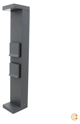 Produktbild von Deko Light Energieverteiler Steckdose Pollerleuchte Led Außen Grau Lerna 60 Cm