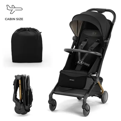Produktbild von Kinderkraft PILOT 2 Kinderwagen, Liegebuggy, Sportwagen, Kleine Maße nach Zusammenklappen, Filter UPF 50+, 5-Punkt-Sicherheitsgurten, Schwarz