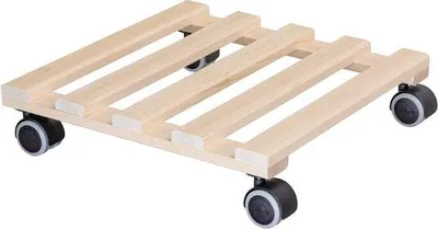 Produktbild von Kunststoff Blumenwalze 34 x 34 x 8 cm Indoor Blumenwalze Natur Holz
