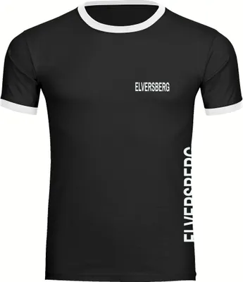 Produktbild von multifanshop Kontrast T-Shirt - Elversberg - Brust & Seite, schwarz/weiß, Größe S