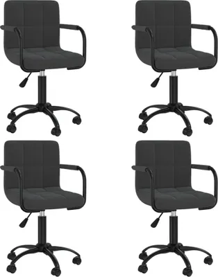Image de Chaises pivotantes à manger lot de 4 noir velours