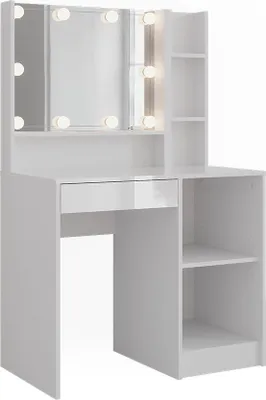 Image de Coiffeuse Vicco Sherry blanc/blanc brillant 89.8cm 4 pièces, Model 57685