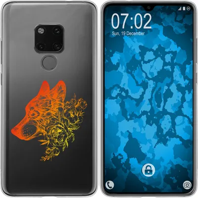 Produktbild von PhoneNatic Case kompatibel mit Huawei Mate 20 Silikon-Hülle Floral Wolf M3-2