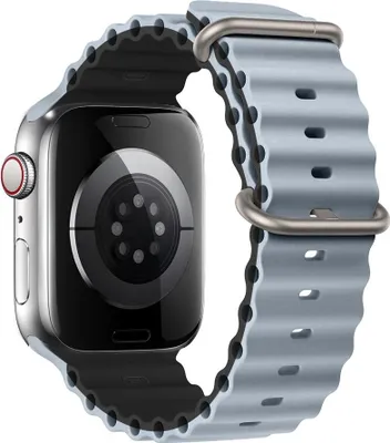 Image de Bracelet Pour Apple Watch 1/2/3/4/5/6/7/8/9/10/Se 42/44/45 Gris-Noir