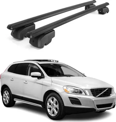 Image de Barres de toit Transversales pour Volvo XC60 I SUV 2009-2017 ABE Alu Noir