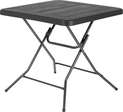 Zdjęcie produktu dla Składany stół 80x80x74cm - Składany stół kempingowy ze stalową ramą - Wodoodporny stół ogrodowy na balkon, do kuchni, ogrodu i na przyjęcia
