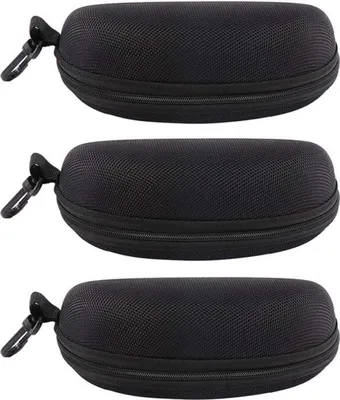 Produktbild von Brillenetui Sonnenbrille Hartschale Gürtelclip Schwarz 3 Stück