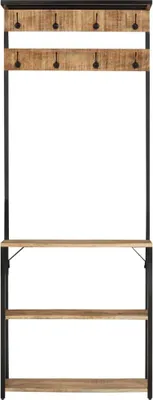 Produktbild von vidaXL Garderobe mit Schuhablage 68x30x182cm Raues Massivholz Mango