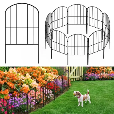 Produktbild von Gartenzaun Gartenhaun Tierzaun - Schwarz - 25 Elemente - 61 x 33 cm - Für Garten und Terrasse