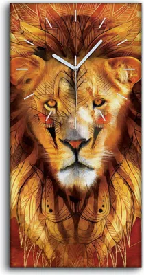 Produktbild von Leinwand Wanduhr Wandkunst Uhr 30x60 Gemälde Abstrakte Tier Katze Löwe Kunst - weiße Hände