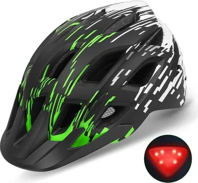 Image de Casque de vélo pour adultes avec visière et LED, 21 ouvertures d'aération, femmes, casque de vélo de montagne et de course pour hommes taille réglable 57-61 cm