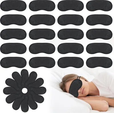 Produktbild von Schlafmaske 40 Stück lichtblockierende Augenmaske atmungsaktive Augenmaske für Männer Frauen und Kinder - elastisch - Reisen Flugzeug Hotel Party