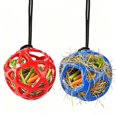 Heuball für Pferde, 2 Stück, Ø 28 cm, hängend, Slow-Feeding