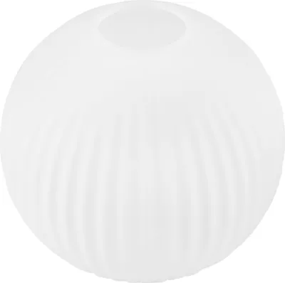 Obrázok produktu pre Stínidlo Riffle biele guľové malé 14 cm – štýlové sklenené stínidlo pre elegantné vnútorné osvetlenie