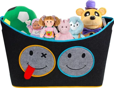 Produktbild von SILUK Aufbewahrungsbox Kinder | 60 L | Spielzeugkiste aus Filz | Perfekte Aufbewahrung für jedes Kallax Regal | faltbare Spielzeug Aufbewahrung für Jungen & Mädchen (Einzelbox) (Blau/Gelb)