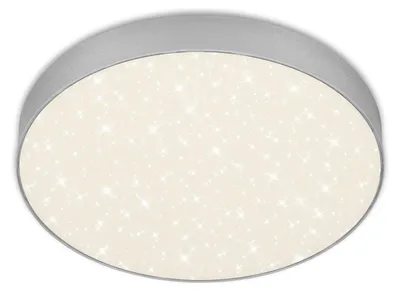 Productafbeelding van Briloner LED plafondlamp Flame Star, zilver, Ø 28,7 cm, met sterrenhemel