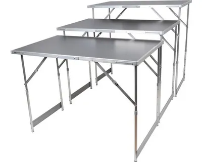 Produktbild von Multifunktionstisch 3-teilig Tapeziertisch, Mehrzwecktisch höhenverstellbar grau 3x 100 x 60 x 73 cm