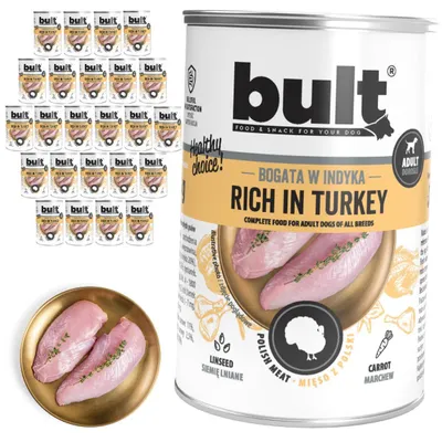 Produktbild von BULT | Hundefutter Pute - Nassfutter Set 4x400g Dose - Hundekonserve fur Hund