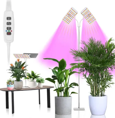 Obrázek produktu pro Pěstební lampa se stojanem, s plným spektrem světla, výškově nastavitelná od 70 do 180 cm, s 3 režimy osvětlení a časovačem