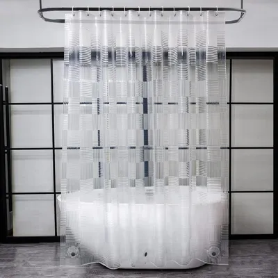 Produktbild von Duschvorhang Überlänge 180x220 cm Wasserdicht Antischimmel 3D Muster Magnet Leicht zu reinigen