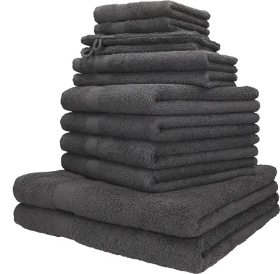 Produktbild von Betz 12er Handtuch-Set PALERMO 100% Baumwolle  Farbe: anthrazit