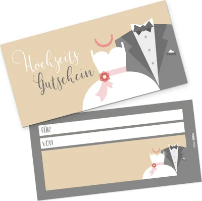 Produktbild von itenga Geschenkgutschein Hochzeit Gutschein zum Ausfüllen Karte