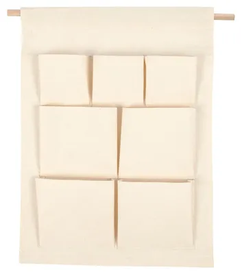 Image de Creativ Company Organiseur suspendu en toile de coton 34x46 cm nature 7 compartiments