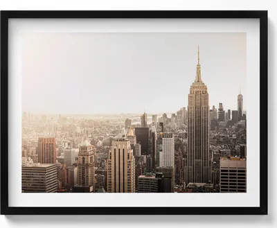 Produktbild von Architektur von New York– Wandbild mit Rahmen – Gerahmtes Bild  – Wanddekoration – 80x60 cm –  Schwarz Rahmen