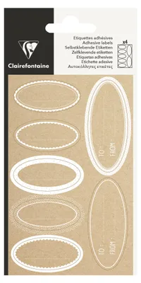 Produktbild von Clairefontaine 10x Pack. 28 selbstklebenden Etiketten Kraft Weiß 617068C