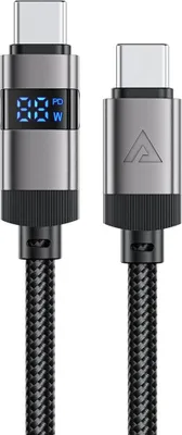 Produktbild von Acefast C15-04 Usb-C - Usb-C-Kabel Mit Display 480Mb/S 66W 1,2M - Schwarz
