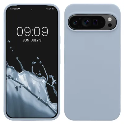 Produktbild von kwmobile Handyhülle für Google Pixel 9 Pro XL Hülle, für Pixel 9 Pro XL Case - Hülle Silikon - kabelloses Laden - Hellblau matt