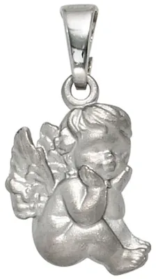 Produktbild von Anhänger Engel aus 925 Silber Sterlingsilber rhodiniert mattiert Halsschmuck