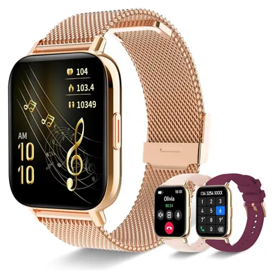 Produktbild von Damen Smartwatch mit Telefonfunktion 1,85 Zoll Touchscreen IP68 Wasserdicht Outdoor mit Herzfrequenzmesser, Schlafmonitor, SpO2,Android IOS Roségold