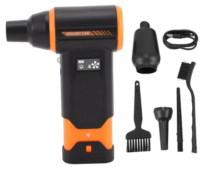 Obrázek produktu pro Elektrický vysavač, 4 rychlosti, nastavitelný, 130 000 ot./min, bezdrátový turbodmychadlo, vysavač pro domácnost, auto, venkovní použití