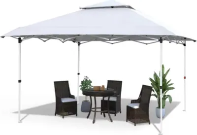 Immagine prodotto di Gazebo pop-up Zyrell – 3,6 x 3,6 m – Impermeabile e protezione UV 50+ – Con borsa per le ruote e sacchi di sabbia – Bianco – Per giardino, terrazza ed eventi all’aperto