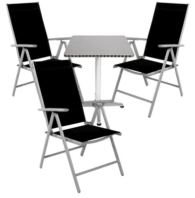 Produktbild von Bistrogarnitur 4-teilig Aluminium - Textilen / Schwarz