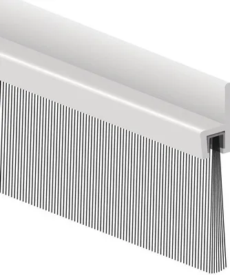A close-up, isolated product shot of a brush seal strip.
