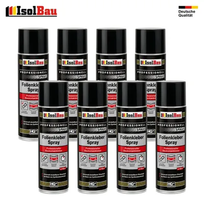 Isolbau Folienkleber-Spray 8 x 500 ml Baukontaktkleber Dampfsperrfolie Sprühkleber